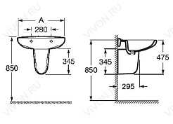 Roca Полупьедестал для раковины Victoria 33739200Y – фотография-2
