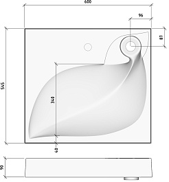 Madera Раковина под стиральную машину List 60x55 – фотография-7