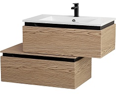 Cezares Тумба с раковиной Slider 80 с 2 ящиками дуб тангент