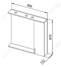 Aquanet Зеркальный шкаф "Донна 90" беленый дуб – фотография-3