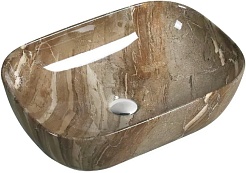 SantiLine Раковина накладная 44.5 SL-7023 коричневая под мрамор – фотография-1