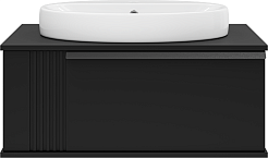 Brevita Тумба c раковиной Savoy 80 подвесная черная матовая – фотография-1