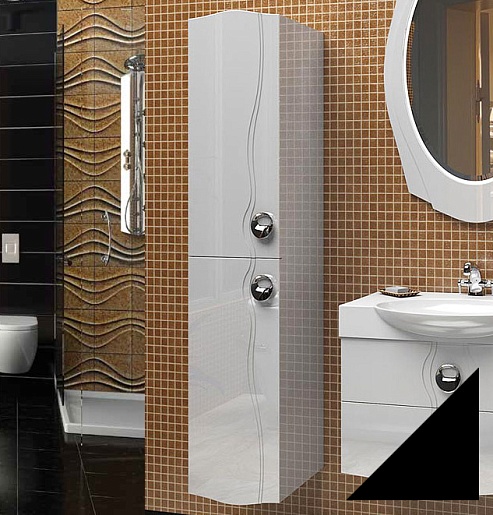  Пенал для ванной "Tondo" черный – фото, картинка, фотография-1