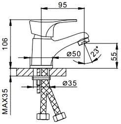 Frap Смеситель для раковины H14 F1014-B хром – фотография-2