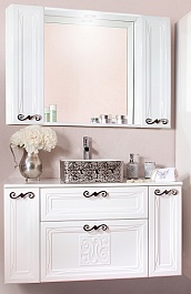 Бриклаер Мебель для ванной Адель 105 2 серебро – фотография-1