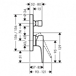 Hansgrohe Смеситель Metropol 32545000 для ванны с душем – фотография-4