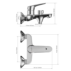 Tokito Смеситель для ванны TAKASE хром TOK-TAK-1014 – фотография-5