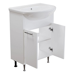 Mixline Тумба под раковину Алан 60 белая 2 створки  (РАЗБОР) – фотография-2