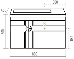Brevita Тумба с раковиной Oslo 80 белая – фотография-14