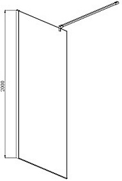 Aquatek Душевая перегородка 80x200 AQ WIW 08020BL с держателем профиль черный стекло прозрачное – фотография-5