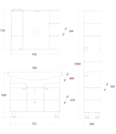 Onika Тумба с раковиной Стиль 75.13 – фотография-3