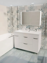 Mixline Тумба с раковиной Этьен 90 белая – фотография-2