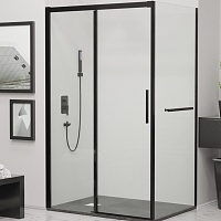 RGW Душевой уголок Leipzig LE-41-1B (LE-12B + Z-060-2B) 110x90 профиль черный стекло прозрачное