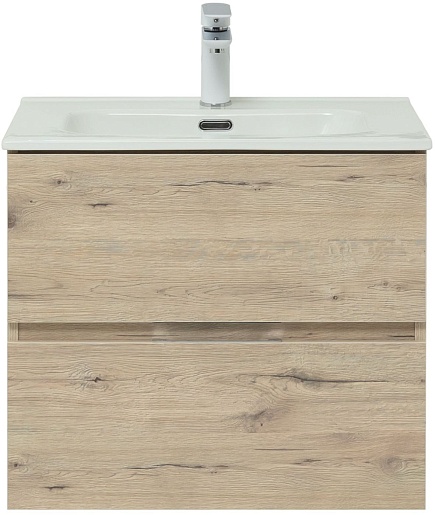 Aquanet Мебель для ванной Алвита New 60 2 ящика подвесная дуб веллингтон белый – картинка-7