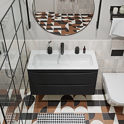 Vivon Тумба с раковиной Ostin 90 подвесная черная матовая – фотография-3