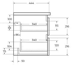 BelBagno Тумба под раковину Albano-Cer 60 подвесная Rovere Rustico – фотография-10