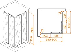 RGW Душевой уголок Passage PA-030B 90x90 профиль черный стекло прозрачное – фотография-3