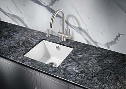 Milacio Мойка кухонная Leon 45 Cuarzo белая – фотография-3