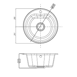 Акватон Кухонная мойка Мида песочный – фотография-2