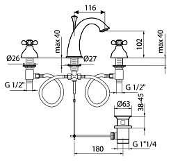 Webert Смеситель Ottocento OT750101015 хром, для раковины – фотография-2