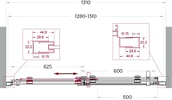 BelBagno Душевая дверь в нишу Marino MARINO-2-BF-1-130-C-GM 130x195 профиль оружейная сталь стекло прозрачное – фотография-9