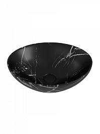 Teymi Раковина накладная в ванную Lori 40 мрамор чёрный матовый T50483 – фотография-2