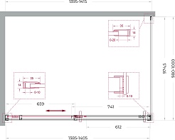 BelBagno Душевой уголок Soft Close-1 SOFT_CLOSE-1-AH-1-140/100-C-GM 140x100 профиль хром стекло прозрачное – фотография-11