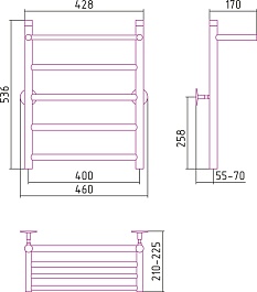 Стилье Полотенцесушитель Универсал-54 600х400 – фотография-2