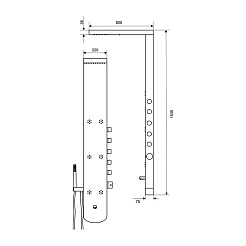 Excellent Душевая панель PI OVAL с термостатом и изливом – фотография-2