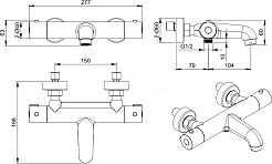 Aquatek Душевой комплект Термостат для ванны с душем Вега AQ1043CR хром/AQ2030CR хром – фотография-5