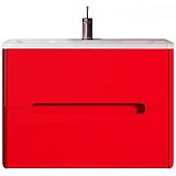 Водолей Тумба с раковиной "Флорена 80" подвесная красная