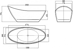 Esbano Акриловая ванна London 180x80 черная – фотография-3