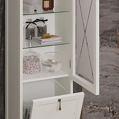 Opadiris Шкаф-пенал для ванной Борджи 45 R с корзиной, слоновая кость – фотография-3