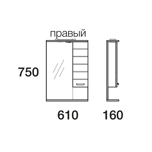 Merkana Зеркало-шкаф Таис 60 R – фотография-2