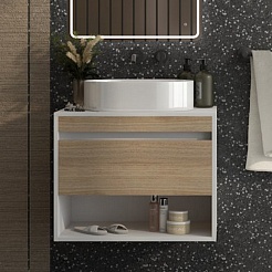 Teymi Тумба с раковиной Ritta 65 Lori 50 подвесная белый/дуб – фотография-2