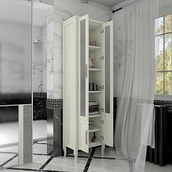 Opadiris Шкаф двустворчатый для ванной Мираж 50 слоновая кость – фотография-2