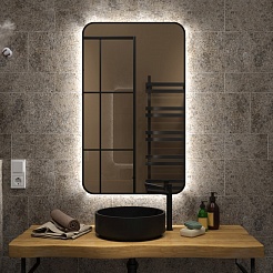 Teymi Зеркало Solli Black Soft Line 60/100 LED сенсор на взмах T20234S – фотография-2