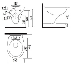 Creavit Унитаз подвесной TР320 с биде – фотография-2