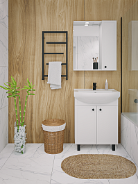 Runo Зеркальный шкаф Римини 65 R белый – фотография-3