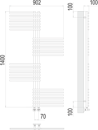 Terminus Полотенцесушитель водяной Европа П28 70x1400 хром – фотография-3
