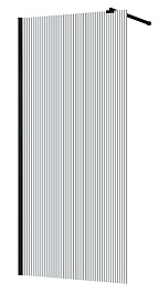 Azario Душевая перегородка Walk-in 110/195 рифленое стекло профиль матовый черный – фотография-1