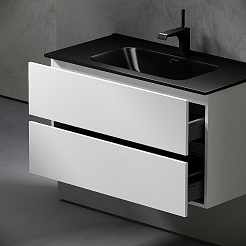 Sancos Тумба с раковиной Urban 90 белый глянец раковина Element 91 CN7002MB – фотография-6