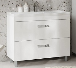 Velvex Тумба под раковину Orlando 100 белая матовая – фотография-1