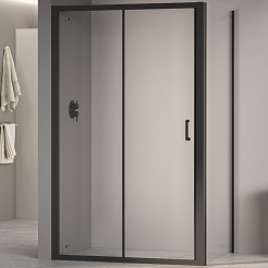 RGW Душевой уголок Passage PA-74B (PA-14B + Z-050-2B) 150x100 профиль черный стекло прозрачное – фотография-1