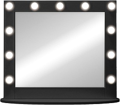 Continent Зеркало гримерное 800x700 черное – фотография-1