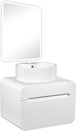 Runo Тумба с раковиной Ницца 60 Sole подвесная белая – фотография-9