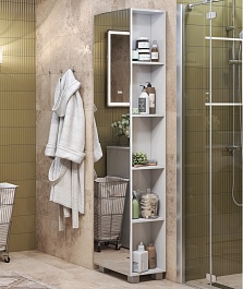 Vigo Шкаф пенал Urban 450 белый/зеркальный – фотография-2