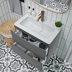 Vivon Тумба под раковину Ostin 60 подвесная серая матовая – фотография-4