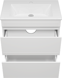 Misty Тумба под раковину Енисей 70 2 ящика белая – фотография-3