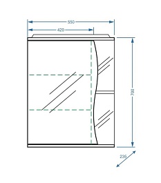 Stella Polare Зеркало-шкаф Верея 55/С L – фотография-2